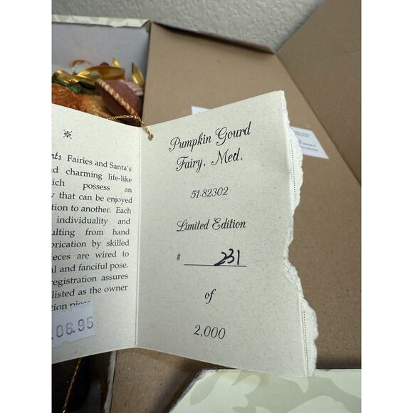 Mark Roberts Pumpkin Gourd Fairy Medium 51-82302 Limited Ed 231 of 2000 in Box - Picture 3 of 12